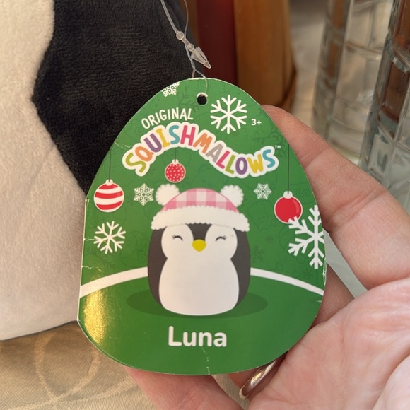 Adorable Black and White Penguin Stuffed Animal with Pink Hat - Picture 2 of 3